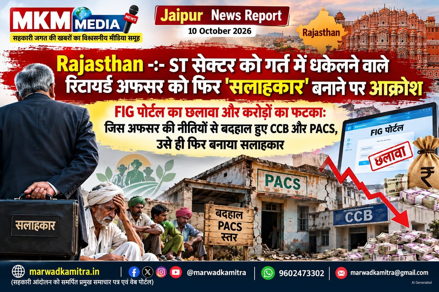 एसटी (ST) सेक्टर को गर्त में धकेलने वाले सेवानिवृत्त अफसर को पुनः सलाहकार बनाने पर आक्रोश…? | Marwad Ka Mitra IMG 20261010 WA0008