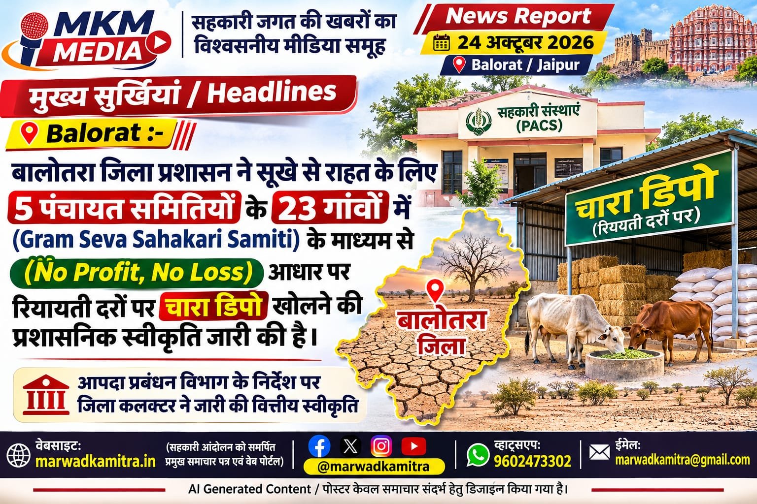 बालोतरा जिले के 23 गांवों में खुलेंगे चारा डिपो (Fodder Depots), पशुपालकों को मिलेगी बड़ी राहत | Marwad Ka Mitra IMG 20261024 WA0024